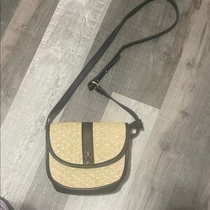 Elegant Black and Tan Crossbody Bag